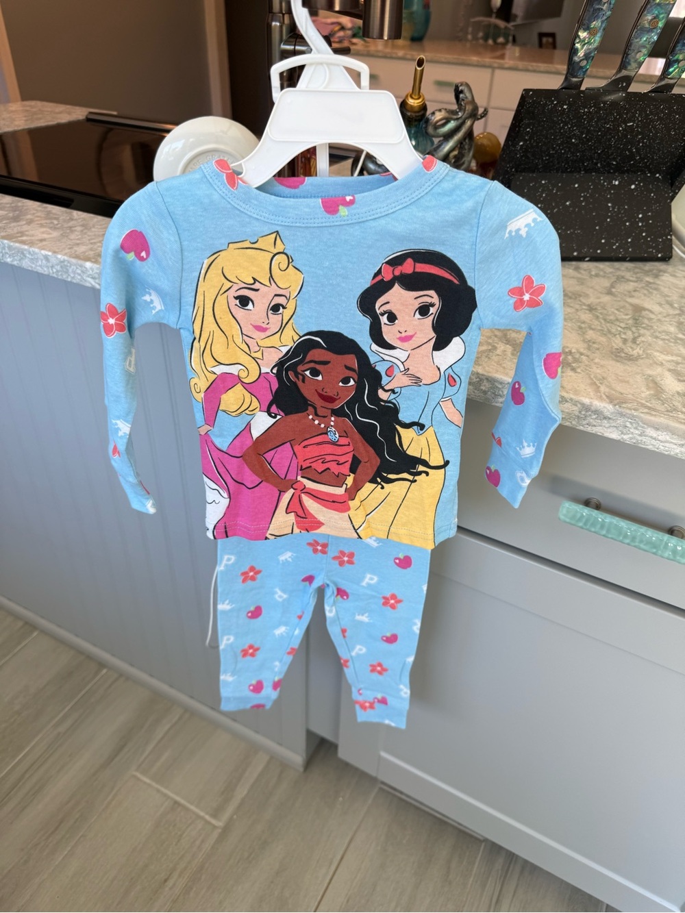 NWT Disney Princess Girls Cotton Pajama Set 12-18M